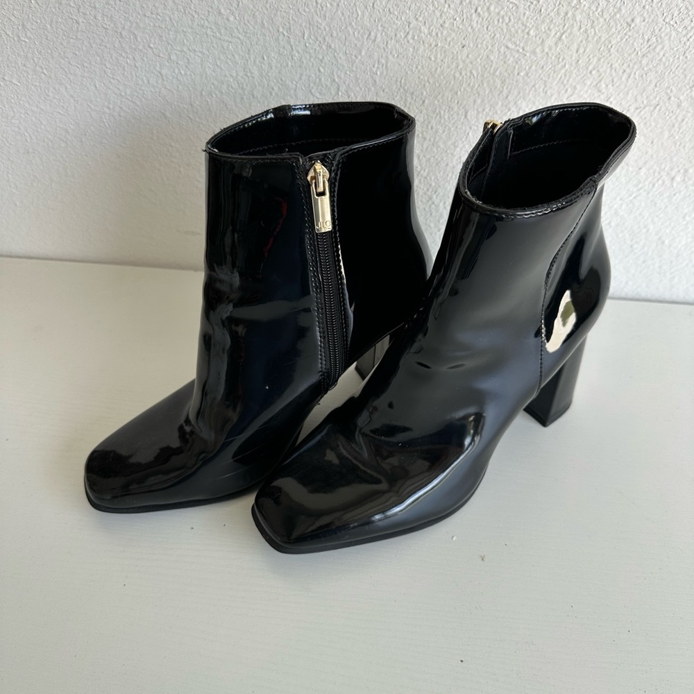 Black Patent Ankle Boots
